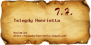 Telegdy Henrietta névjegykártya